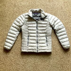 Patagonia Women’s Down Sweater Full Zip Down Insulated Jacket Light Gray XS